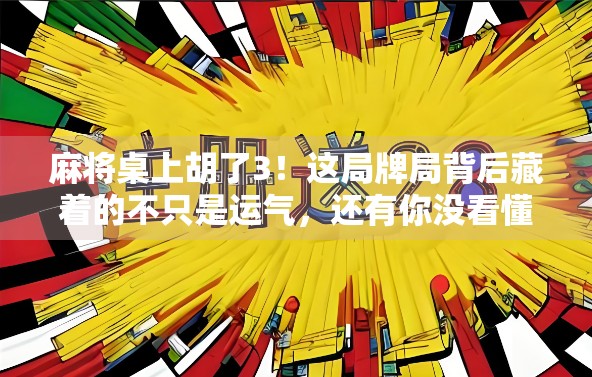 麻将桌上胡了3！这局牌局背后藏着的不只是运气，还有你没看懂的人情世故