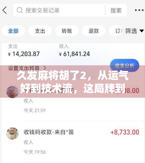 久发麻将胡了2,从运气好到技术流,这局牌到底赢在哪儿? 久发麻将胡了2,从运气好到技术流,这局牌到底赢在哪儿?